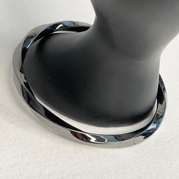 Unisex Gun Metal Twisted Bangle Bracelet Minimalist - Picture 2 of 8